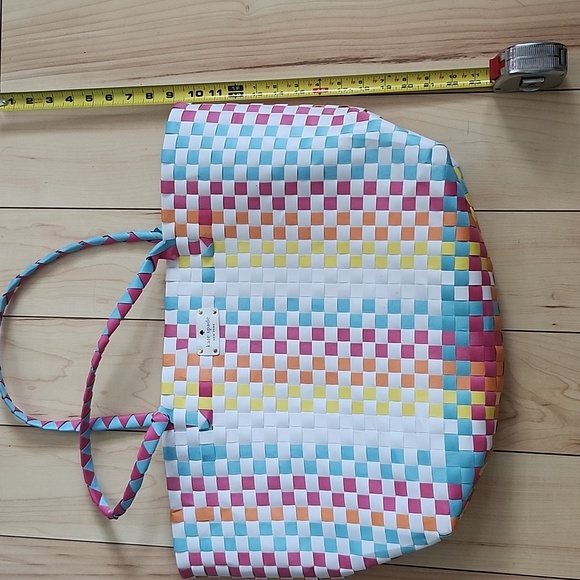 Large Woven Kate Spade Multicolor Beach Tote W/ Sunglasses Kate Spade BEACH - Picture 5 of 10